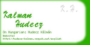 kalman hudecz business card